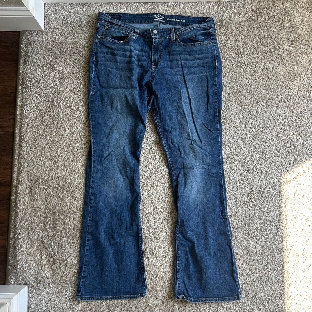 Levi's Women's Boot Cut Jeans in Deep Blue Casual Denim 18 34